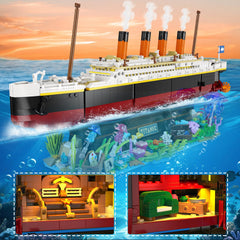INSOON Titanic Building Set deck and smokestacks showing intricate craftsmanship