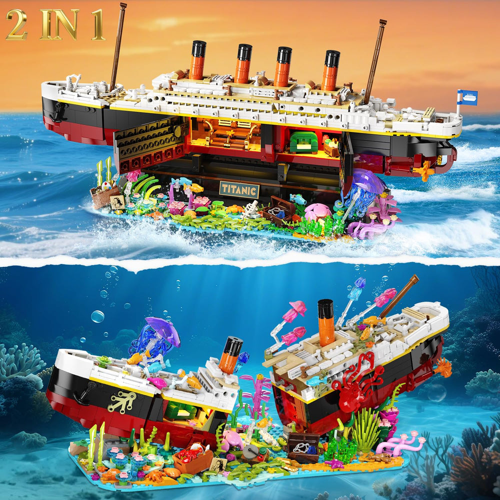 INSOON Titanic underwater wreck scene with marine life and seabed