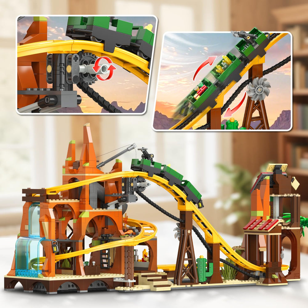 INSOON Western Roller Coaster cactus tumbleweed scene adds authentic western atmosphere to any shelf.