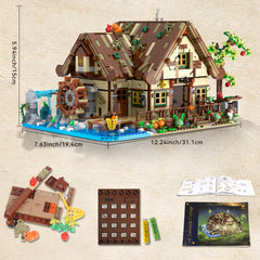 INSOON Wood Cabin Building Set fruit tree and plants detail for charm