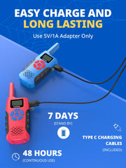 Inspireyes walkie-talkie held by child during outdoor play for easy communication.