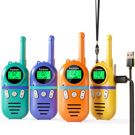 Inspireyes Walkie Talkies charging port visible for quick recharges and long playtime.