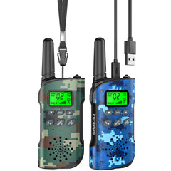 Inspireyes Walkie Talkies 2-pack on table for easy playtime communication