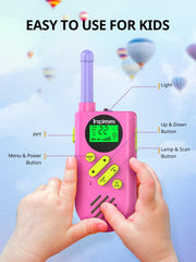 Inspireyes Kids Walkie Talkies with flashlight and SOS sirens for night use and signaling