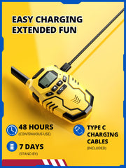 Inspireyes walkie talkies side view highlighting lightweight design for small hands