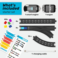 Intelino Smart Train Starter USB Cable ready for quick charging during play sessions.