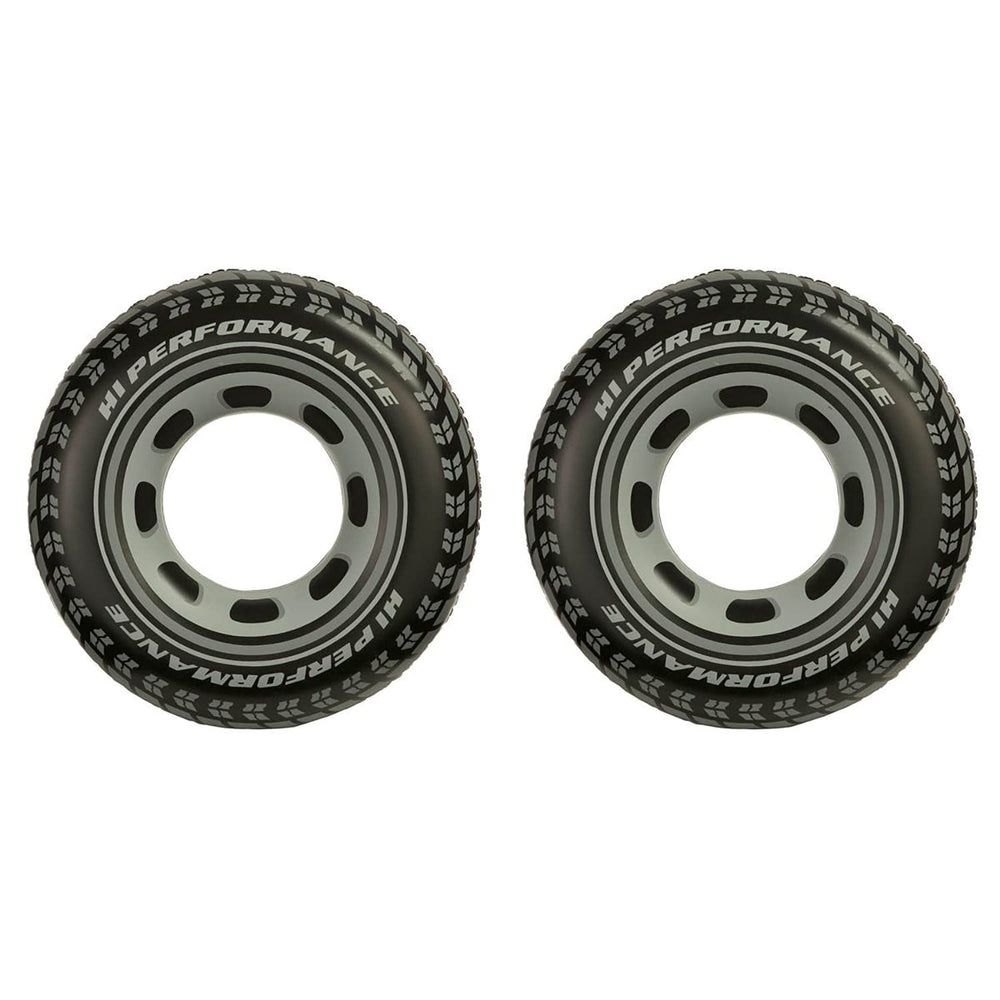 Intex 36-inch giant tire tubes on water scene for easy pool fun.