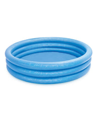 Intex Crystal Blue Kiddie Pool front view, quick setup for backyard fun.