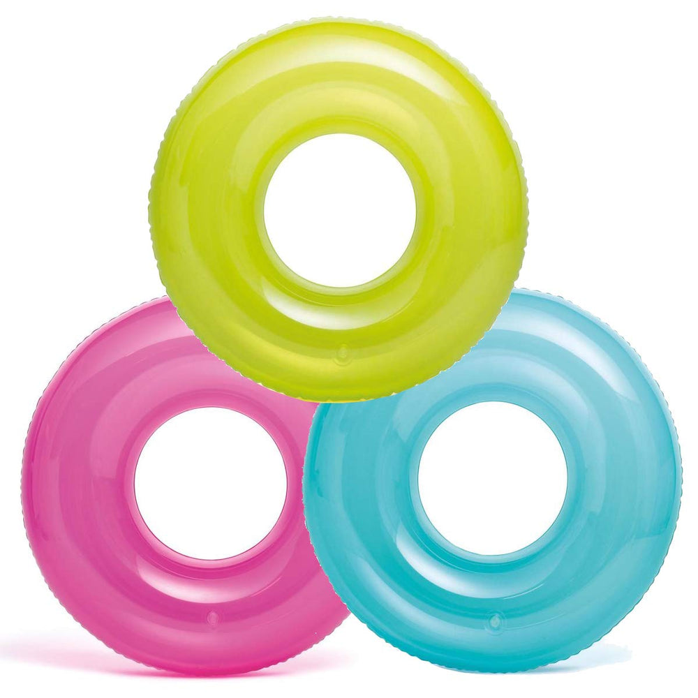 Intex 30-inch transparent swim tubes front view for bright pool play