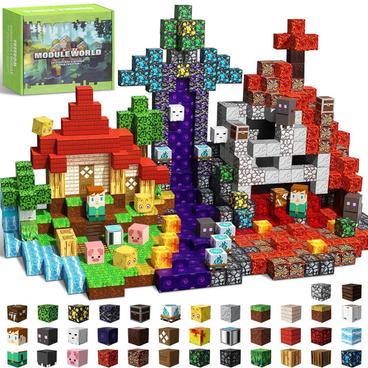Intoypad 300PCS magnetic blocks forest tower for imaginative play