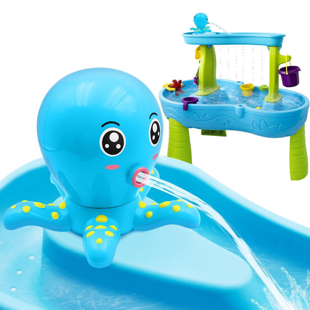 Intoypad octopus water table pump with engaging splash stream for outdoor play.