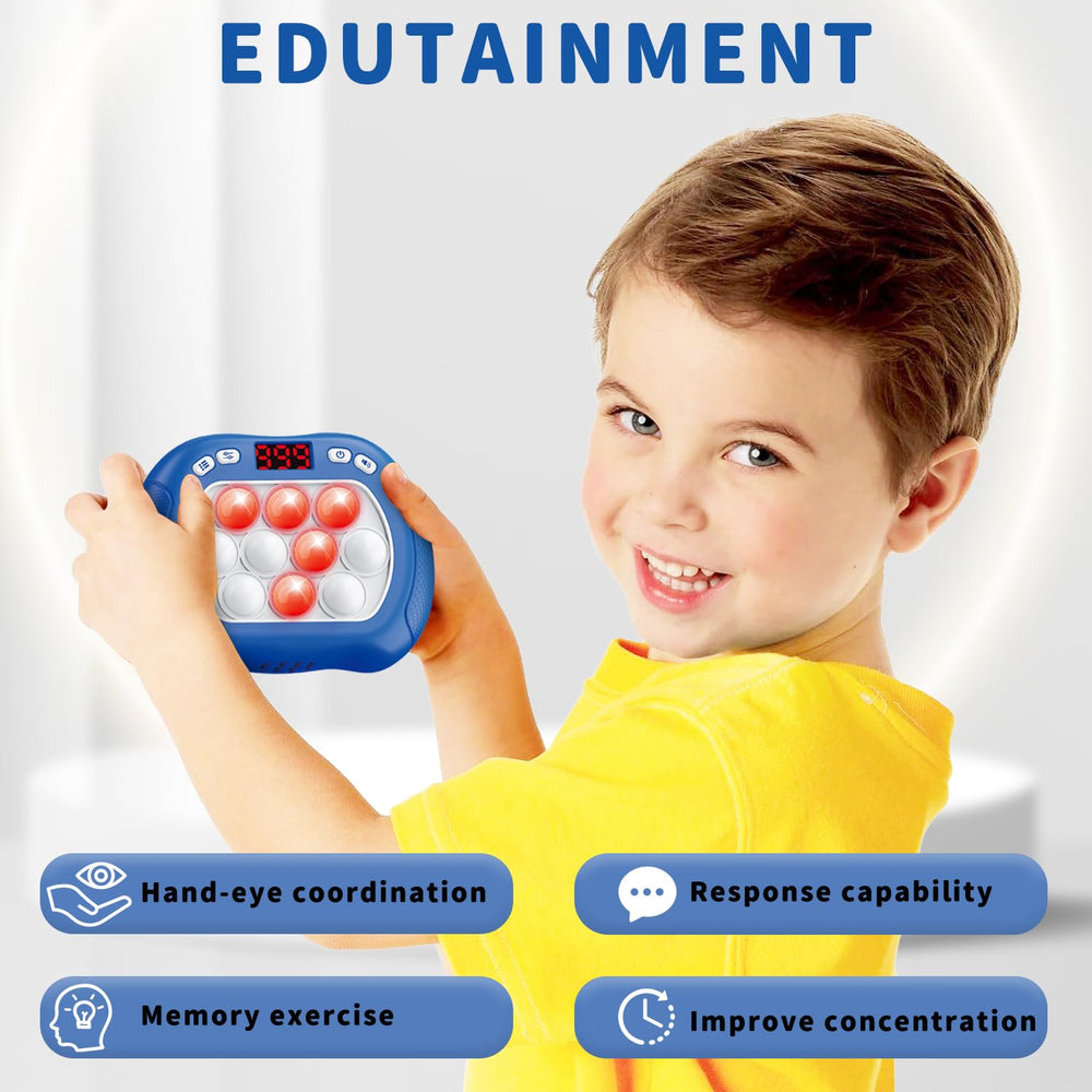 Intoypad Pop Game Fidget Toy side view highlighting six-mode LED screen for versatile play.
