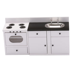 Inusitus white-cream kitchen stove highlighting retro dollhouse decor