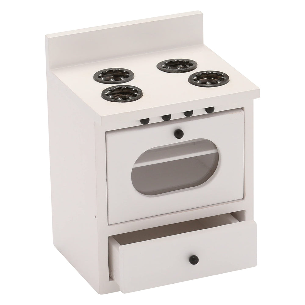 Inusitus wooden dollhouse stove with removable middle rack for flexible setups