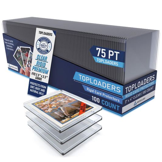Invested Alliance premium top-loader 75pt open-side protects standard 2.5x3.5 cards