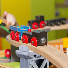 Ioffersuper train bridge pier durable plastic material promises lasting play.