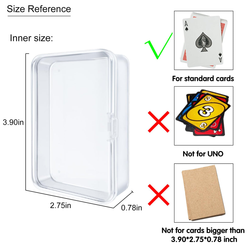 IOKUKI snap-closed clear card box showing secure lid and box clarity.