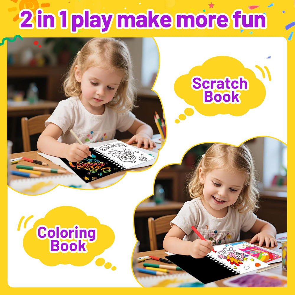 iooo wooden styluses included, tactile tools for scratch art play