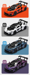 iPariser alloy blue McLaren Senna toy packaging, premium presentation
