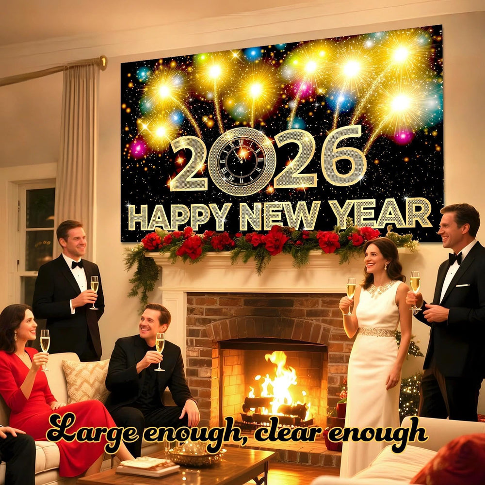 iPartycool table cover for New Year decor protects surfaces and adds shine.