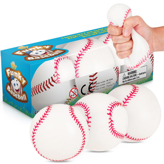 IPIDIPI TOYS baseball squishy ball front view for stress relief and tactile play.