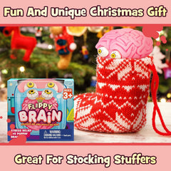 IPIDIPI TOYS Flippy Brain in action with eyes popping during a squeeze.