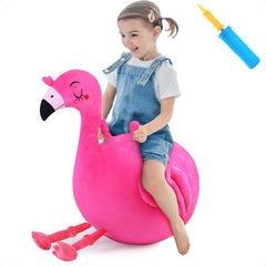 iPlay Flamingo Hopper Ball bright plush design for engaging indoor and outdoor play