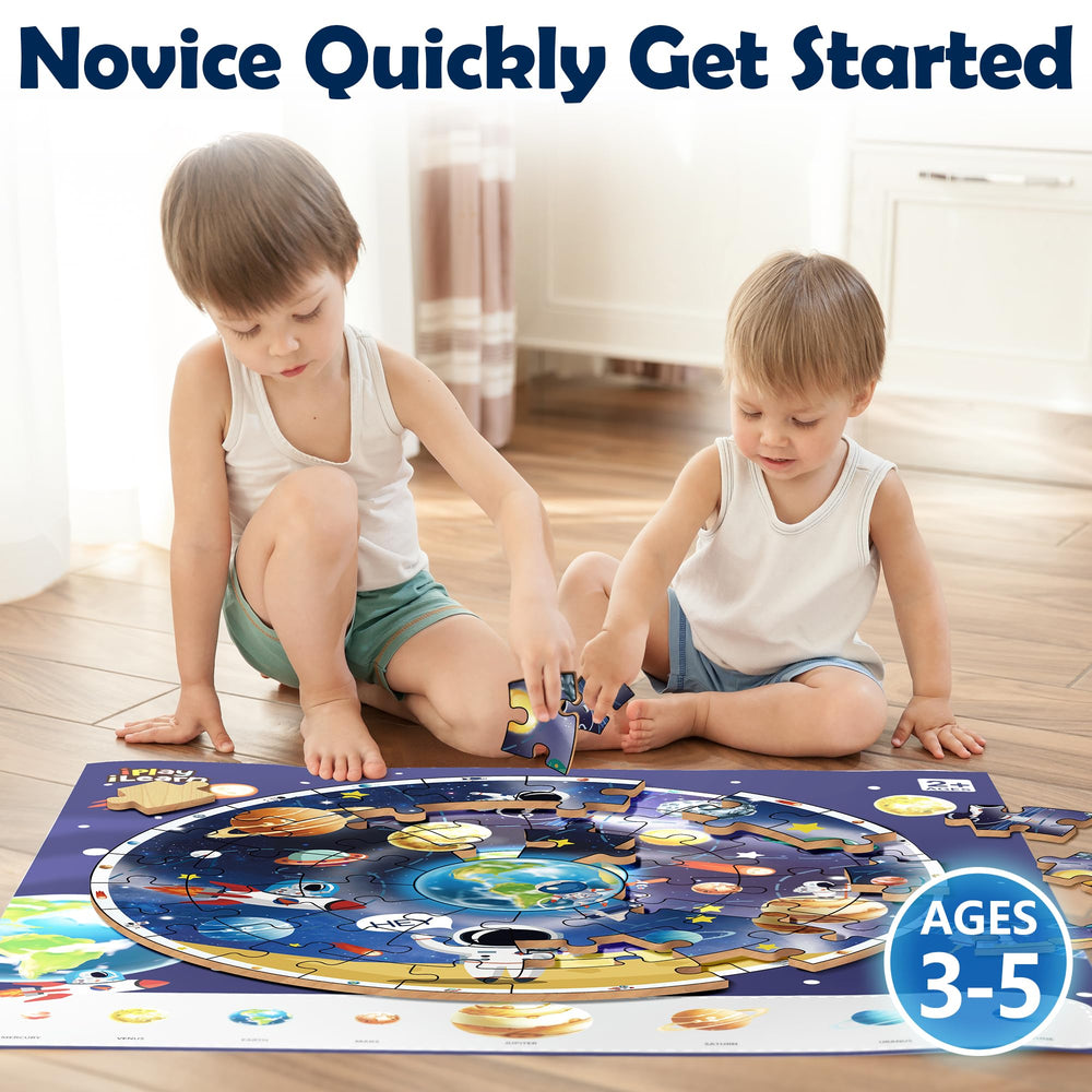 iPlay iLearn astronomy themed board sparks imagination and spatial thinking.