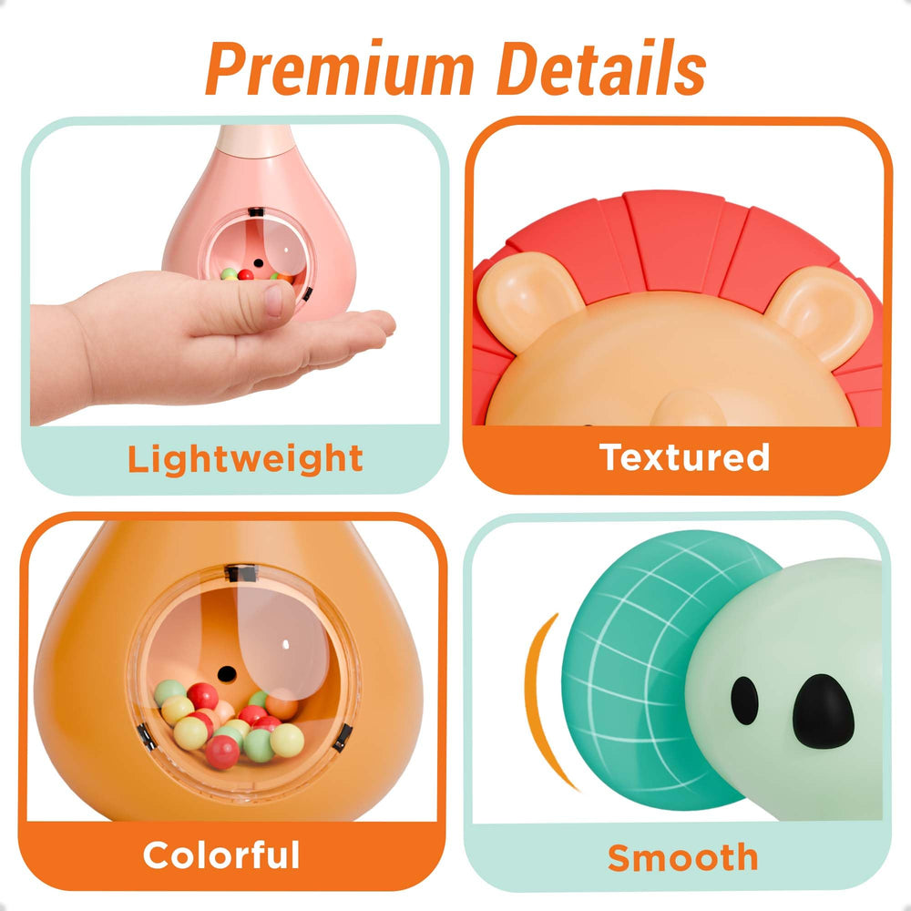 iPlay iLearn gentle rattle sound supports early listening skills
