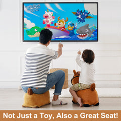 iPlay iLearn Bouncy Pals brown hopping horse supports active play and balance.