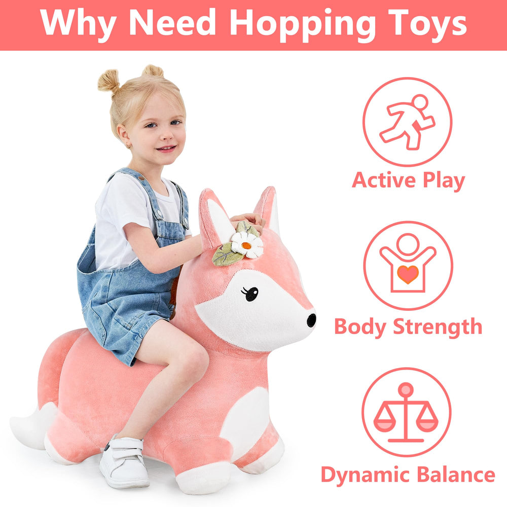 iPlay iLearn Bouncy Pals Fox ears provide easy grip for little hands.