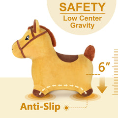 iPlay iLearn Bouncy Pals horse handhold ears for easy grabbing during play