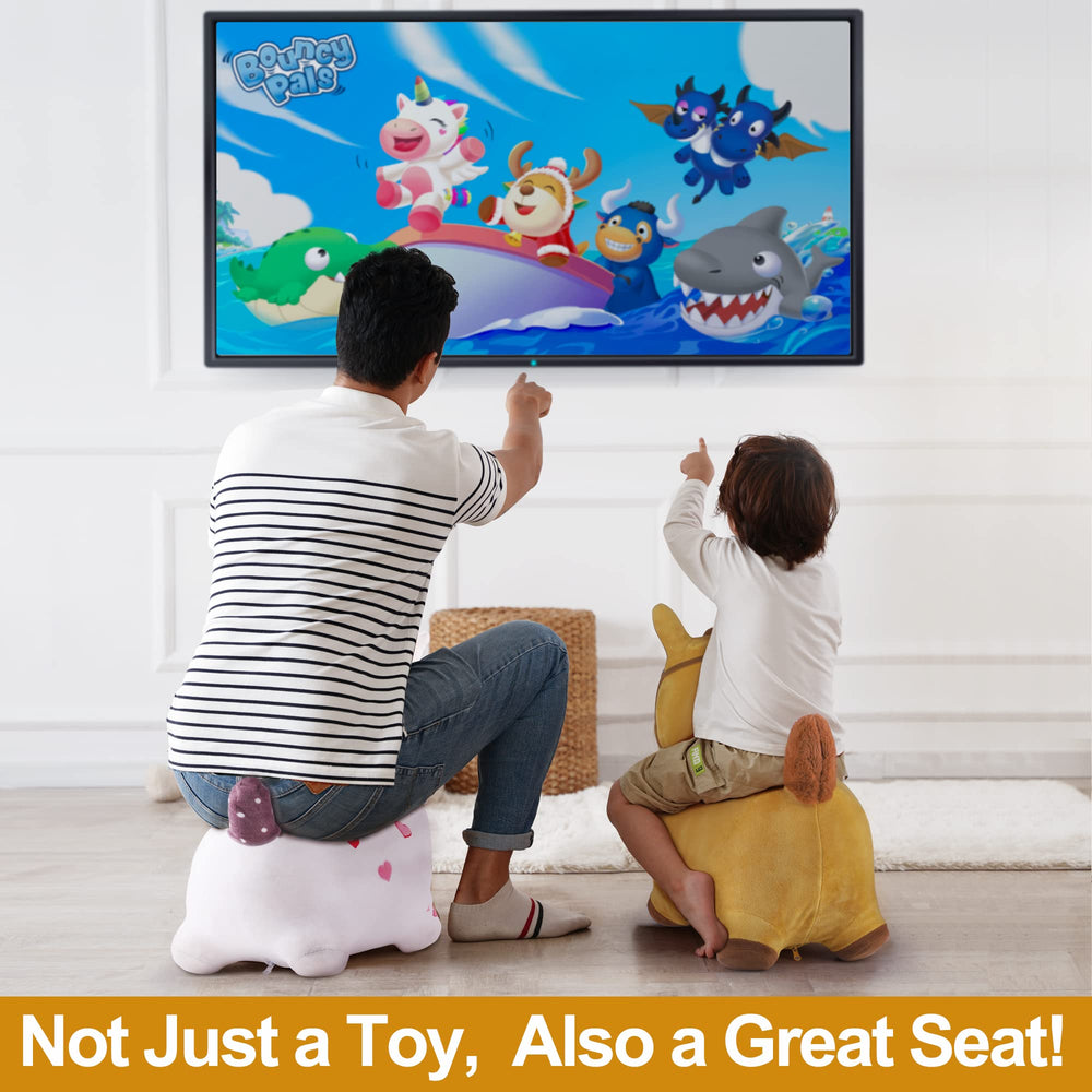 iPlay iLearn Bouncy Pals horse inflated easily with pump and instructions