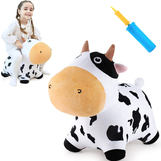 iPlay iLearn Dairy Cow Hopper front view promotes active play and balance.