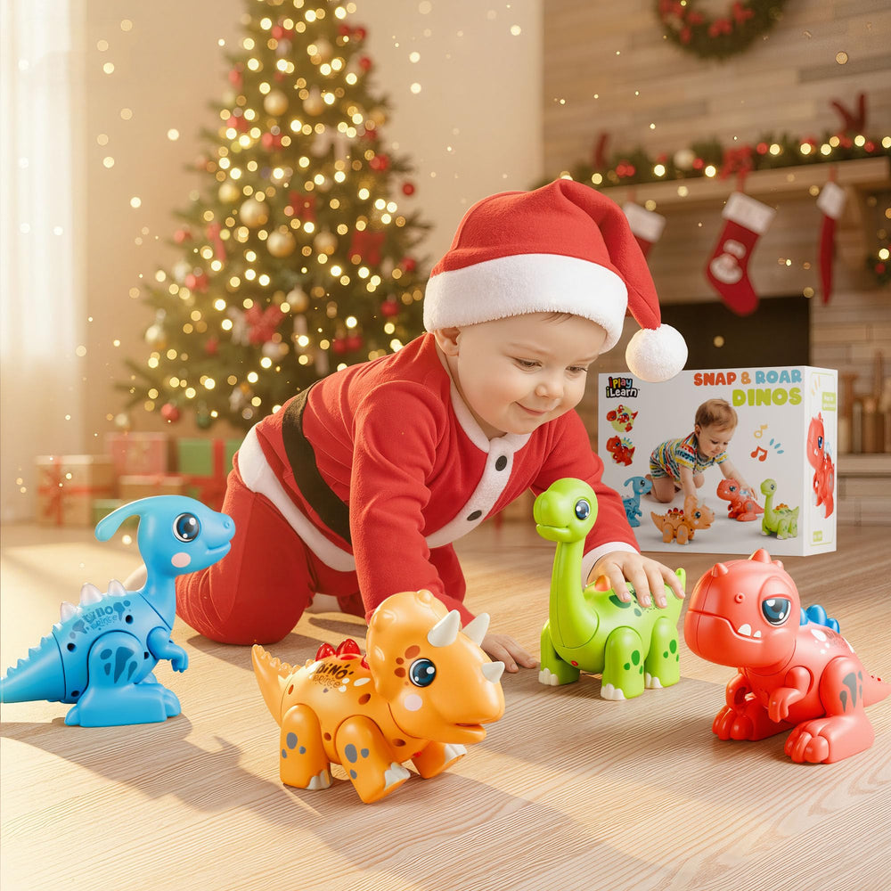 iPlay iLearn T-Rex dino ready for interactive building and storytelling