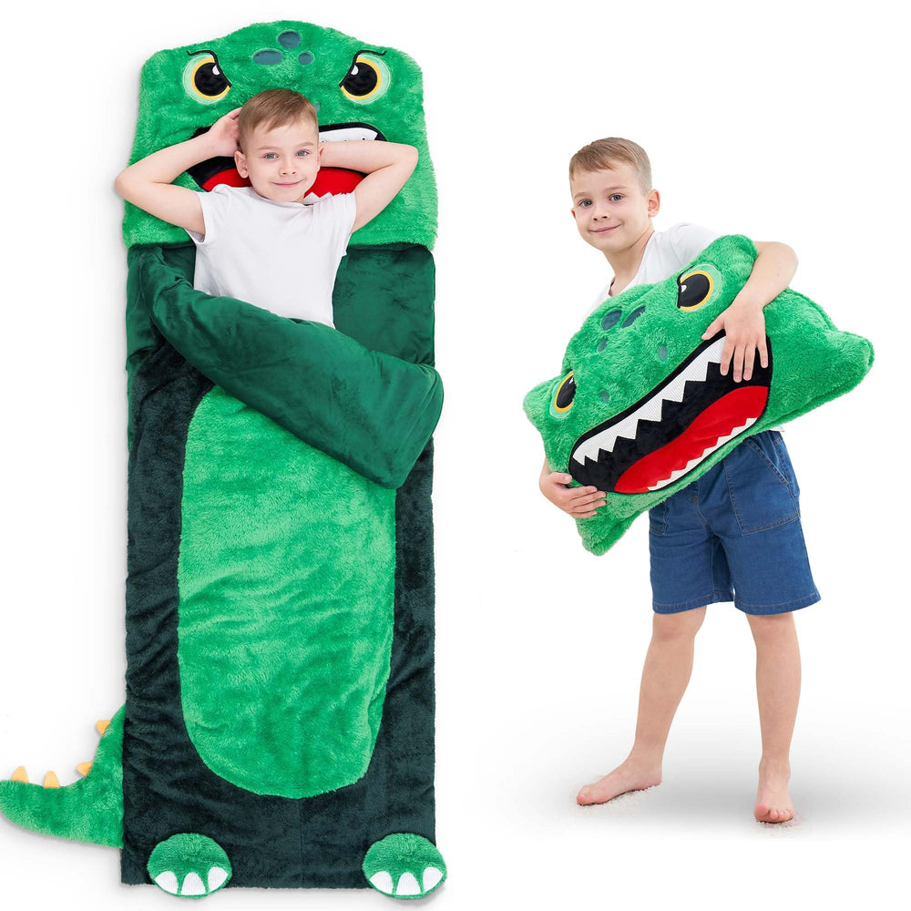iplay ilearn dinosaur sleeping bag full size ideal for daycare naps and travel sleepovers