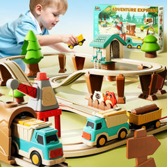 iPlay iLearn electric cargo train on tracks for immersive construction play