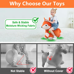 Child using iPlay iLearn Fox Hopper to boost balance and fun