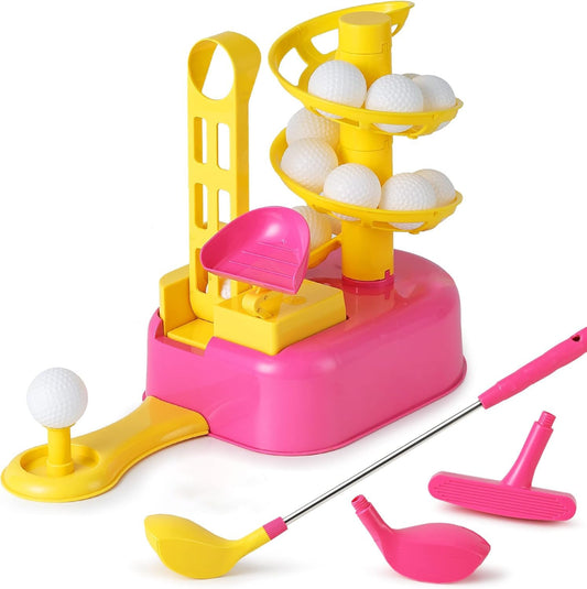 iPlay iLearn golf ball-to-tee trainer ready for practice and target hits.