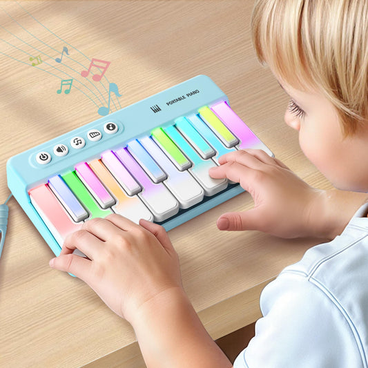 iPlay iLearn kid’s mini piano with rainbow lights for early music exploration