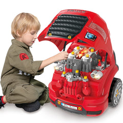 iplay ilearn large truck engine toy body for hands-on repair play.
