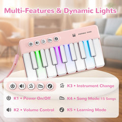 iPlay iLearn pocket piano fits backpacks and car seats for on-the-go play