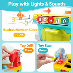 iPlay iLearn pounding ball game showing pounding action and color sorting.
