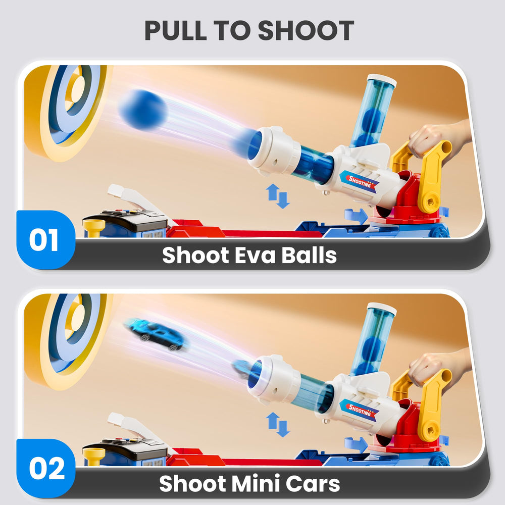 iplay ilearn racing-track-adventure top shot highlights fast car action.