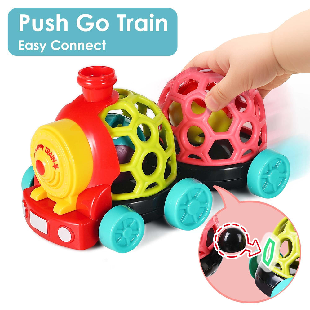 iPlay iLearn soft rattle balls emit gentle jingles for early auditory exploration.
