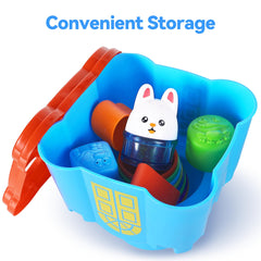 iPlay iLearn base doubles as a storage tray to teach tidy habits.