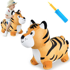 iPlay iLearn tiger hopper toy pump included for quick inflation.