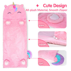 iplay iLearn unicorn sleeping bag gift-ready for birthdays.