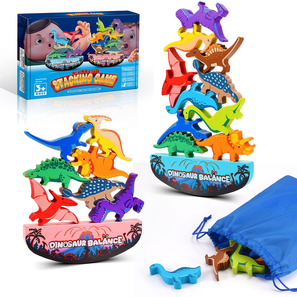 IPOURUP dinosaur blocks hand grip helps little fingers grasp and stack confidently.