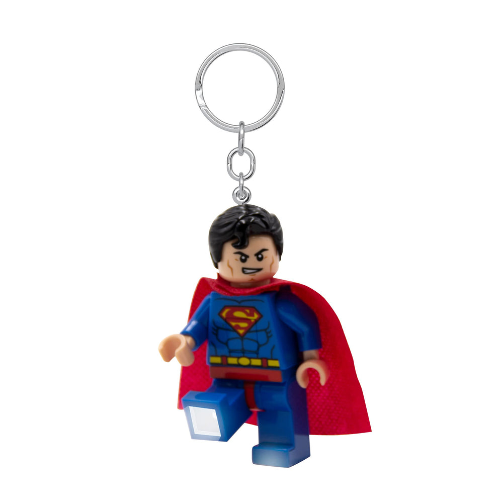 IQ LEGO DC Superman keychain light portable size for travel and carry.